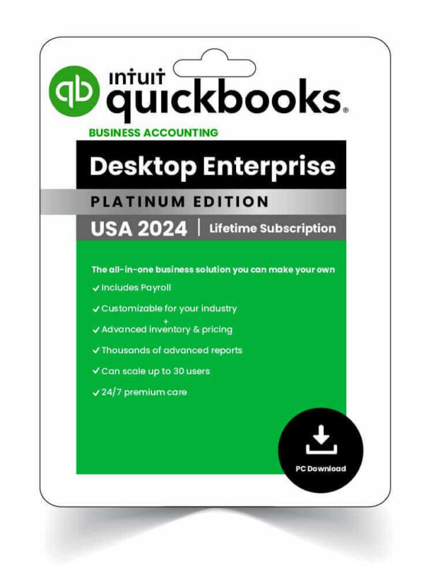 QuickBooks Desktop Enterprise 2024- US Version- Lifetime Activation